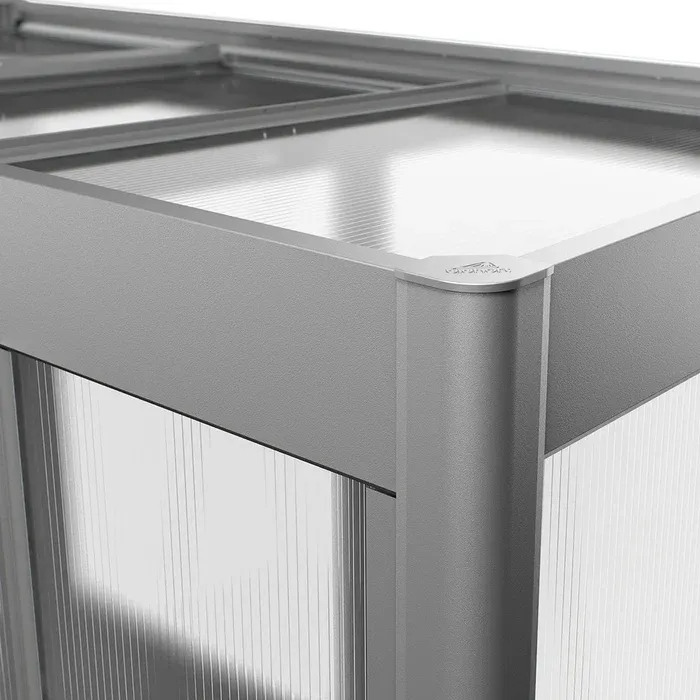 Gewaechshaus-Florentina-quarzgrau-Belueftung-Fenster@2x.7a420f55 Belüftung über 2 Fenster am Dach