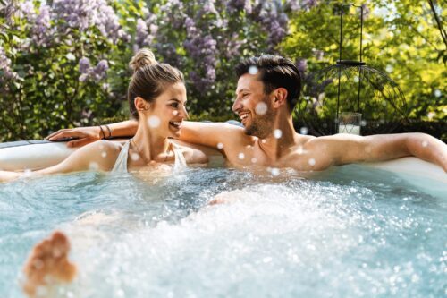 Couple in the Softub Portico Whirlpool