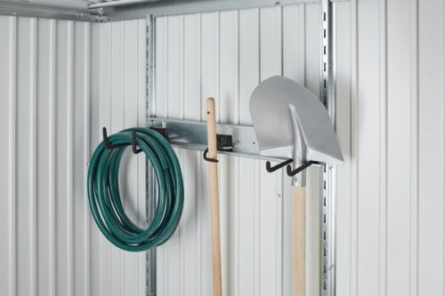 Biohort Hook Set for equipment cabinet with wall rail in silver, sheet steel
