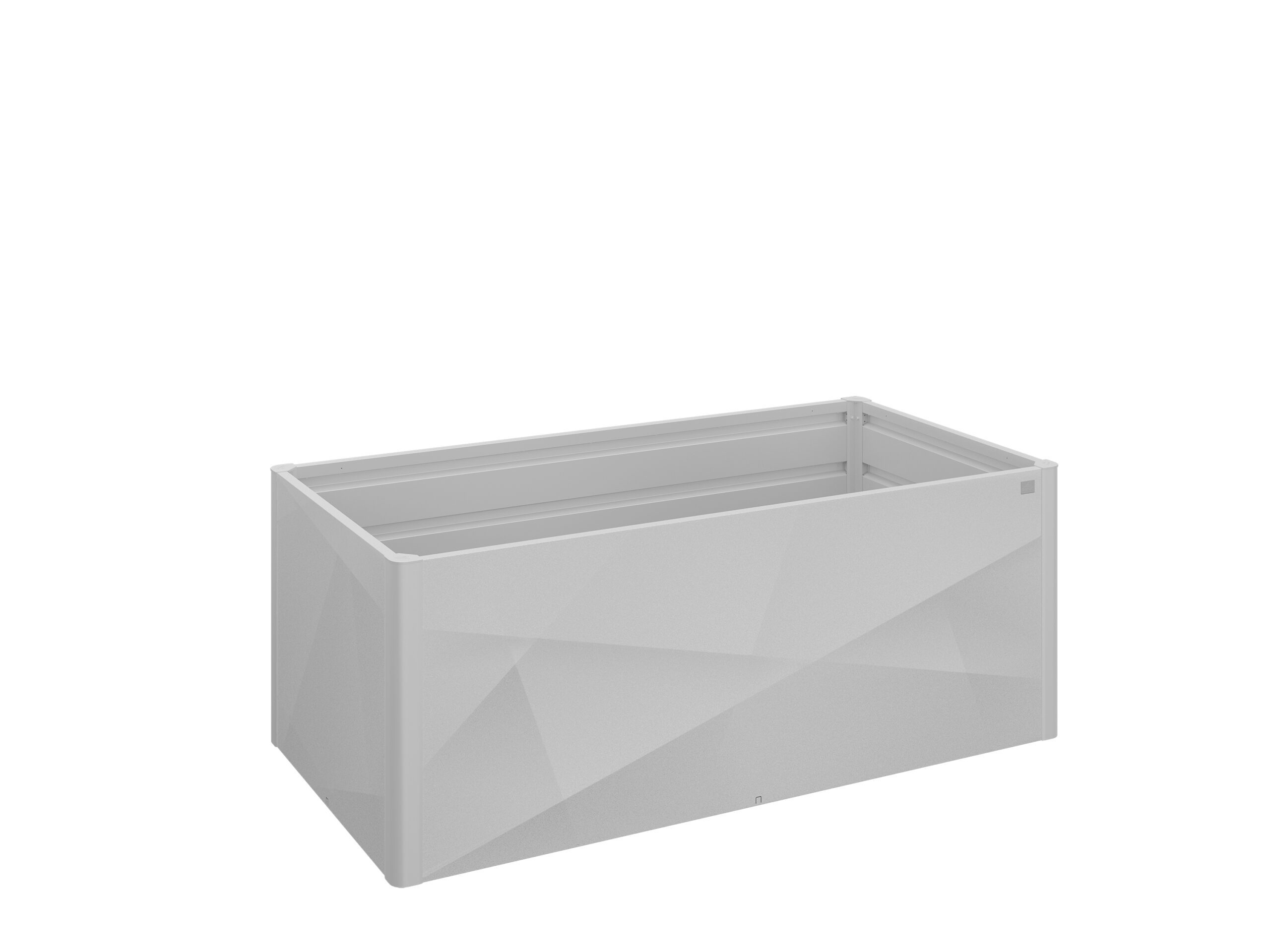 Leeres, silbernes X-Design Biohort Hochbeet