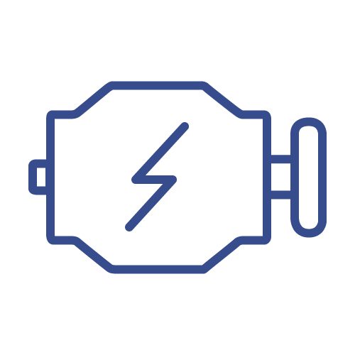 Biohort_Pergola_Elektroantrieb_Softub_Schweiz Abbildung eines gezeichneten Elektroantriebs mit Blitz in der Mitte