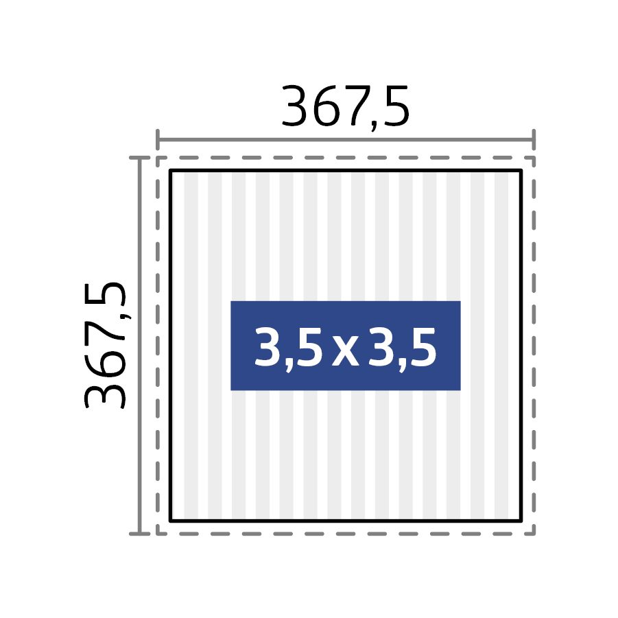 Biohort_Pergola_Groessendarstellung_3,5×3,5_Softub_Schweiz Biohort Pergola Grössendarstellung 3 x 3,5