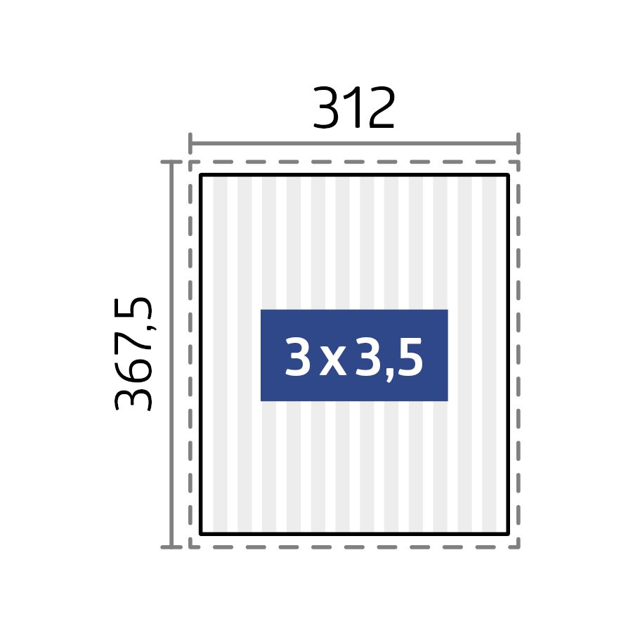 Biohort_Pergola_Groessendarstellung_3x3,5_Softub_Schweiz Biohort Pergola Grössendarstellung 3 x 3,5