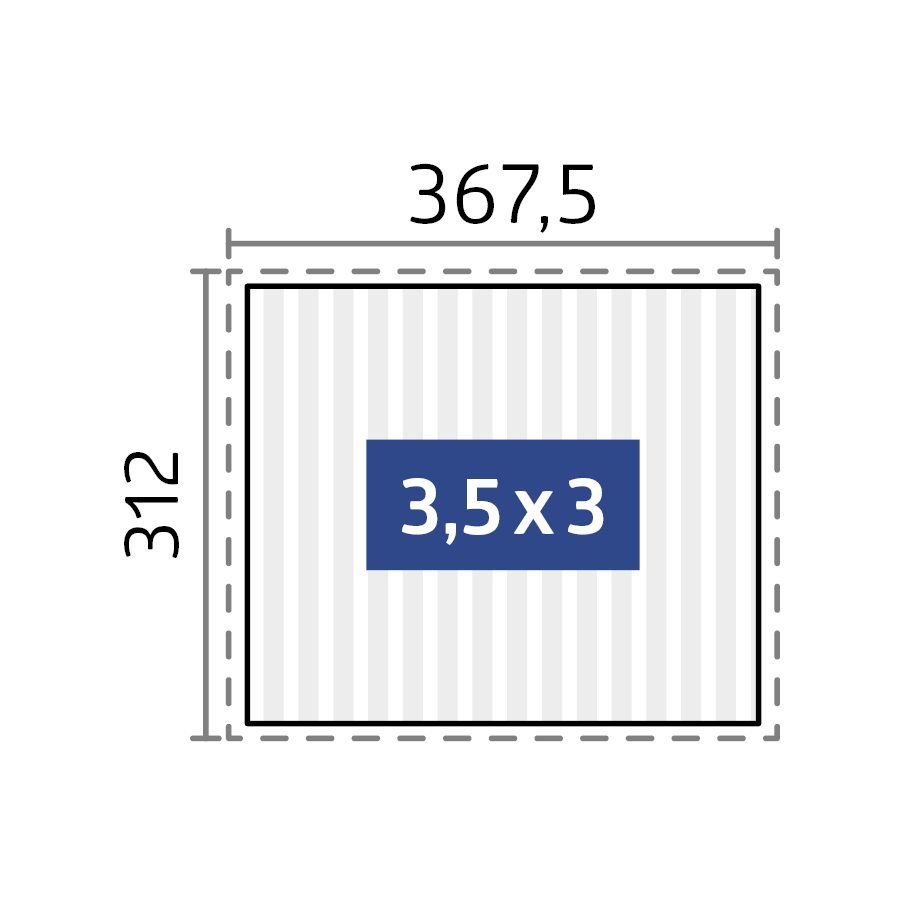 Biohort_Pergola_Groessendarstellung_Pergola_3,5x3_Softub_Schweiz Biohort Pergola Grössendarstellung 3,5 x 3