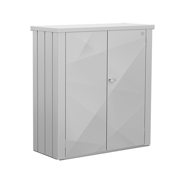 Silberner Terrassenschrank