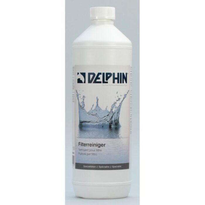 Delphin Filter Cleaner. White 1 litre container.