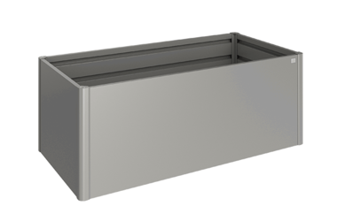 quarzgraues leeres Hochbeet in Rechteck Form