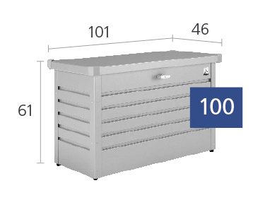 Silberne Gartenbox Grösse 100