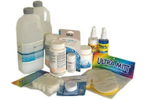 Different whirlpool cleaning products. Softub Water Care Set Switzerland whirlpools Switzerland hot tubs Switzerland