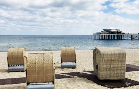 Strandkörbe Strandkorbsauna Korbsauna am Strand