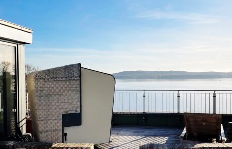 Strandkorbsauna mit Aussicht