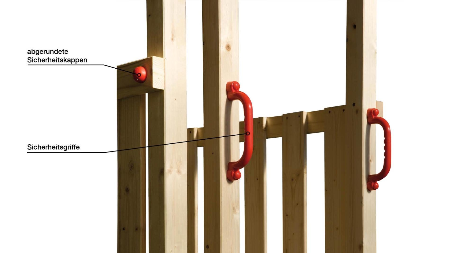 Drachenturm mit Gireizli aus Holz im Garten