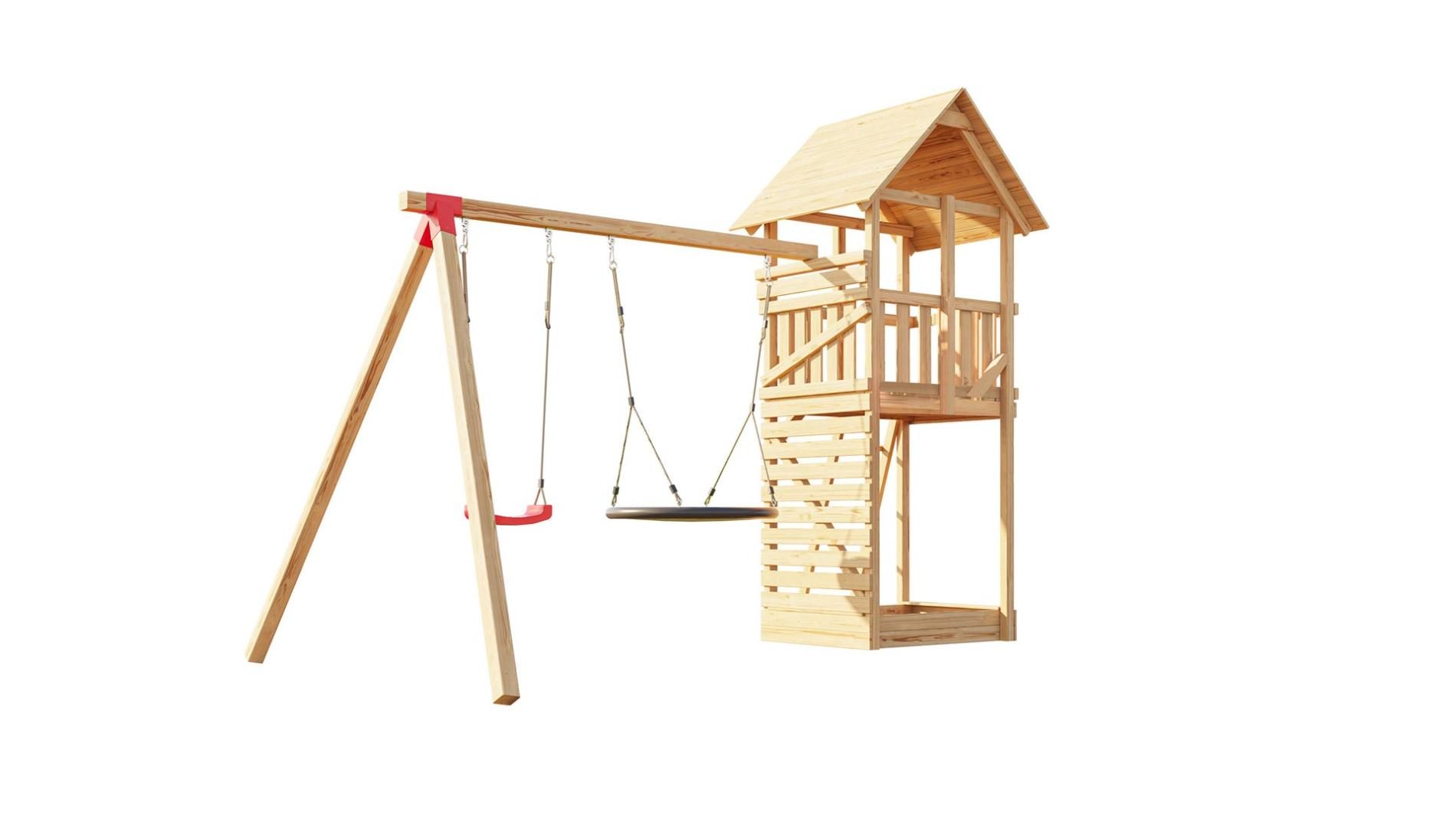 Drachenturm mit Gireizli aus Holz im Garten