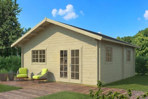 The spacious Weekend Cottage. Natural garden house with double door and lots of little windows.