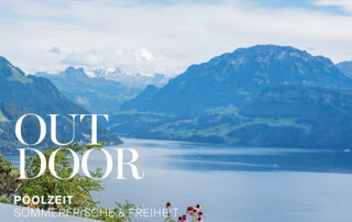 Cover Wellnessideen Outdoor. Pool with lake view