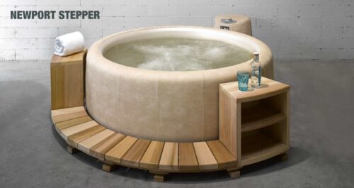 Newport Softub Stepper - with sidecabinets in different colors